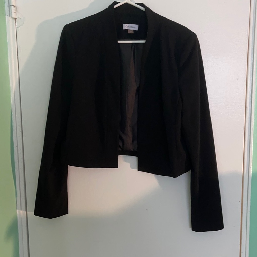 Calvin Klein Womens Black Blazer (no buttons)